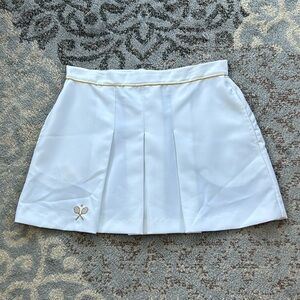 Vintage Quantum! Pleated Tennis Skirt White Small